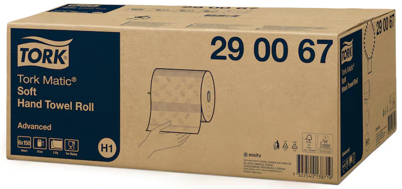 [SCA290067] Tork Matic® Essuie-mains doux blancs à feuilles grises H1(6 rouleaux par emballage)